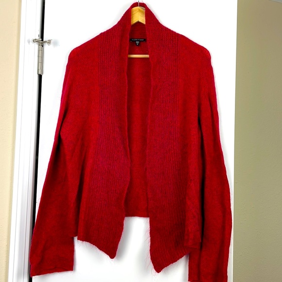 Eileen Fisher Sweaters - Eileen Fisher Boho Cashmere Wool Mohair Open
Front Draped Peppered Knit Cardigan